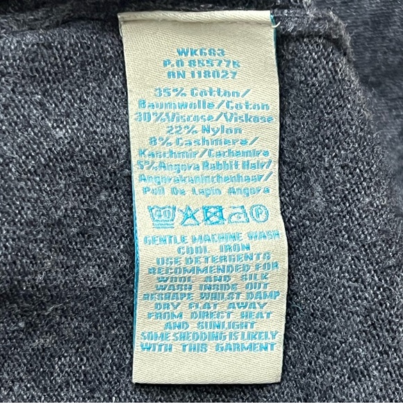 Boden Dress Size 4 Cashmere Blend Knit Mini Tunic Charcoal Gray Sweater Dress - Picture 6 of 8